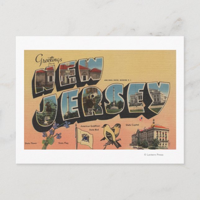 Postal Nueva Jersey (Capital Estatal/Flor/Ave) (Anverso)