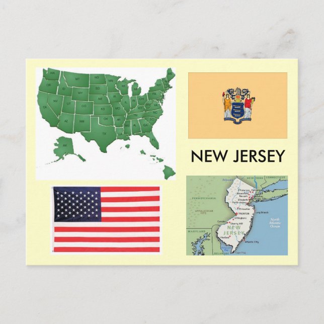 Postal Nueva Jersey, Estados Unidos (Anverso)