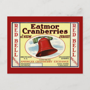 Postal Nueva Jersey Red Bell Cranberry