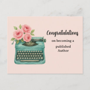 Postal Nueva Máquina de Escribir de Felicitaciones para A