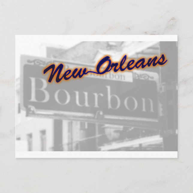 Postal Nueva Orleans Bourbon Street French Quarter Travel (Anverso)