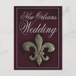 Postal Nueva Orleans fleur-de-lis boda