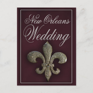 Postal Nueva Orleans fleur-de-lis boda