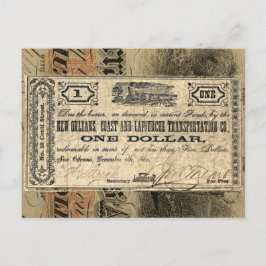 Postal Nueva Orleans Guerra Civil Dinero antiguo del Sur 