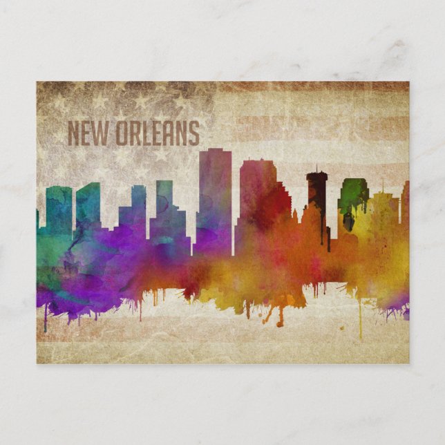 Postal Nueva Orleans, LA | Esquina acuática de la ciudad (Anverso)