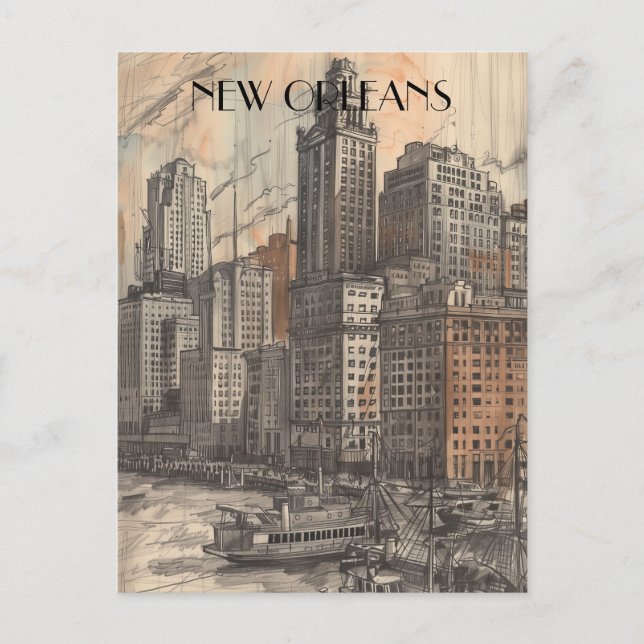 Postal Nueva Orleans Louisiana Travel (Anverso)
