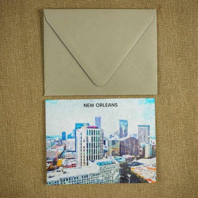 Postal Nueva Orleans Luisiana City Silhouette (Vintage New Orleans Louisiana City Silhouette Postcard)