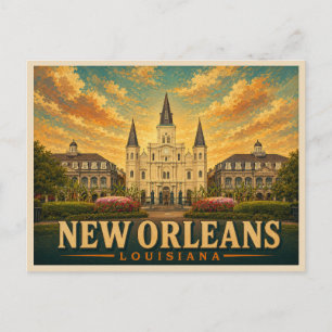 Postal Nueva Orleans Luisiana Viaje Vintage
