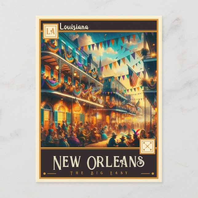 Postal Nueva Orleans, Luisiana | Vintage (Anverso)