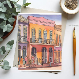 Postal Nueva Orleans | NOLA Luisiana Acuarela Hermosa