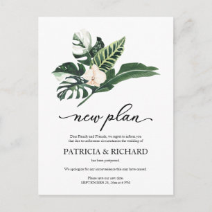 Postal Nueva Planificación de Posposición de Boda Floral 