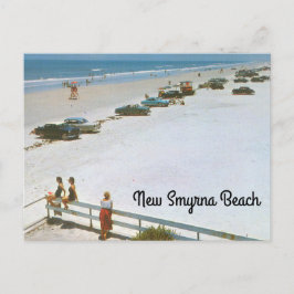 Postal Nueva playa de Smyrna Florida de los años 50