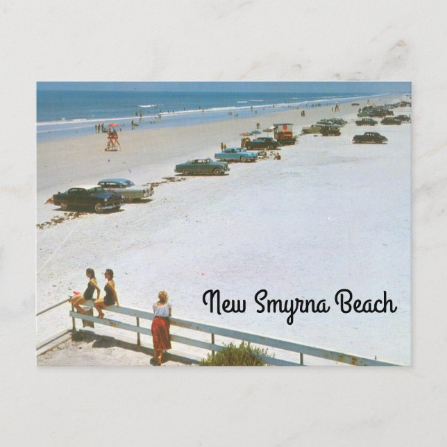 Postal Nueva playa de Smyrna Florida de los años 50 (Anverso)