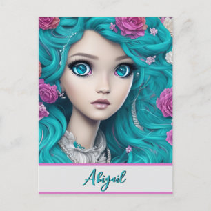 Postal Nueva Princesa de Londres con el pelo y los ojos t