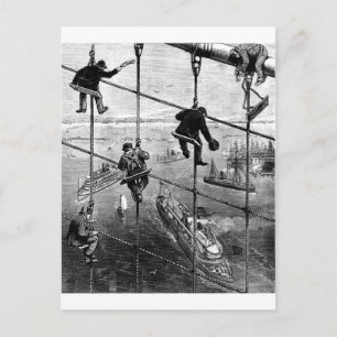 Postal Nueva York, Booklyn Bridge, 1883