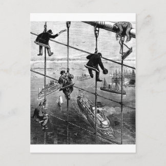 Postal Nueva York, Booklyn Bridge, 1883