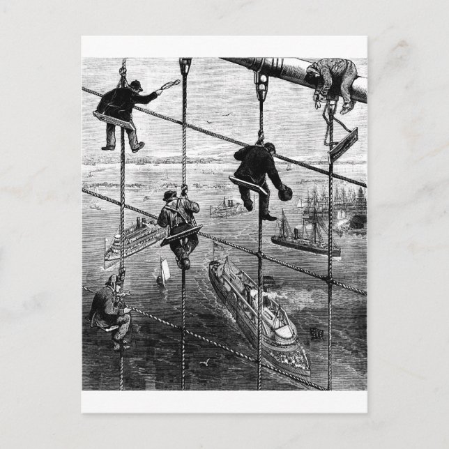 Postal Nueva York, Booklyn Bridge, 1883 (Anverso)