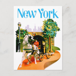 Postal Nueva York, carros del parque