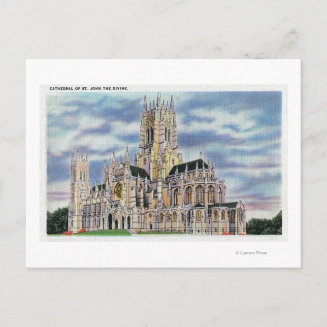 Postal Nueva York, Catedral de San Juan el Divino (Anverso)