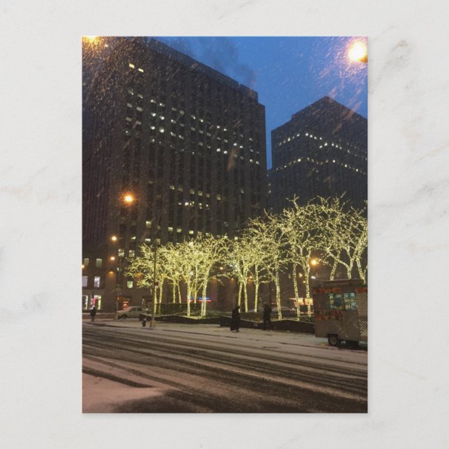 Postal Nueva York City Snow Day Winter Midtown Manhattan (Anverso)