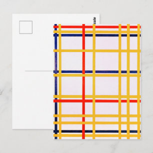 Postal Nueva York Ciudad I   Piet Mondrian  