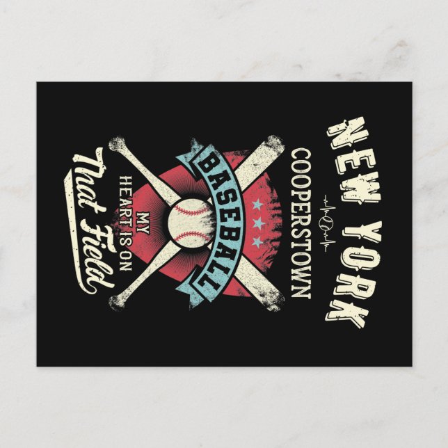 Postal Nueva York Cooperstown Baseball (Anverso)