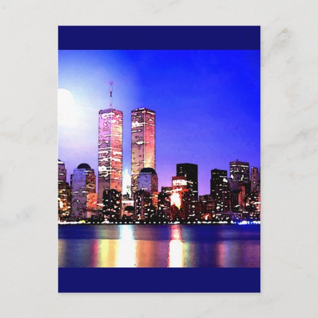 Postal Nueva York de noche (Anverso)