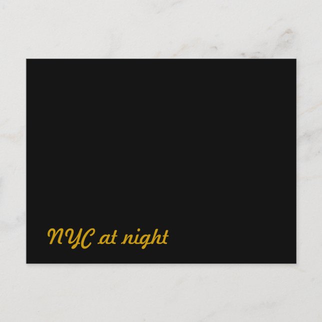 Postal Nueva York de noche (Anverso)