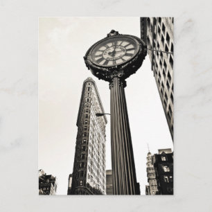 Postal Nueva York - Edificio Flatiron y reloj