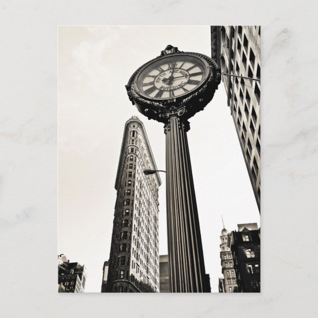 Postal Nueva York - Edificio Flatiron y reloj (Anverso)