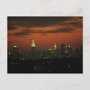 Postal Nueva York, EE. UU. Silueta de Manhattan alta 2