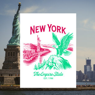 Postal Nueva York El Estado Imperial Est. 1788 Águila Cal