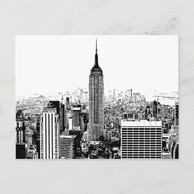 Postal Nueva York en blanco y negro (Anverso)