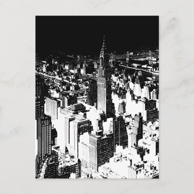 Postal Nueva York en blanco y negro (Anverso)