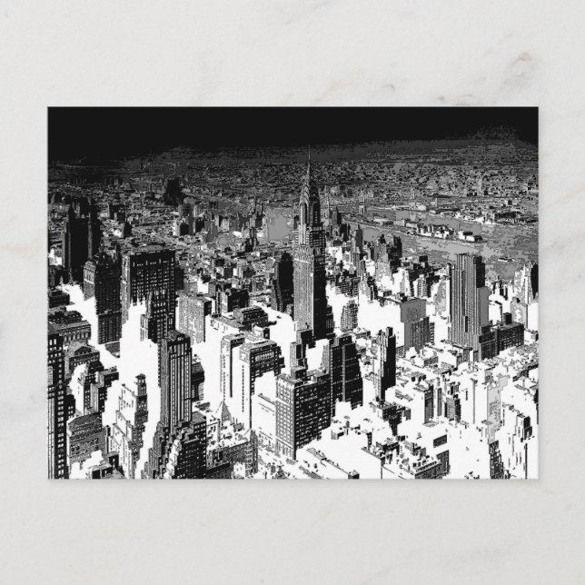 Postal Nueva York en blanco y negro (Anverso)
