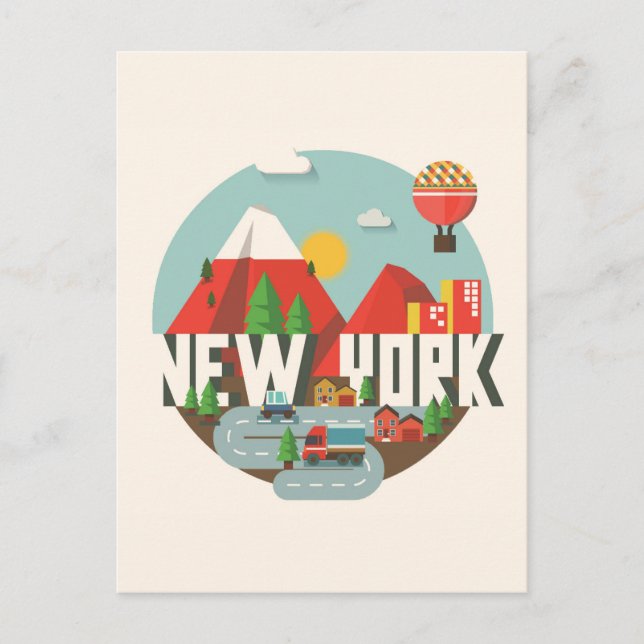 Postal Nueva York en diseño (Anverso)