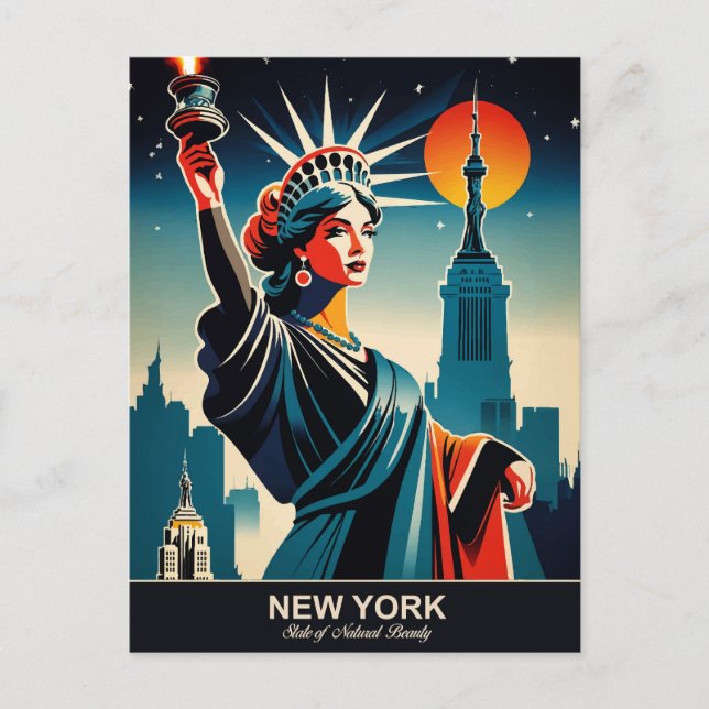 Postal Nueva York: Estado de la belleza natural (Anverso)