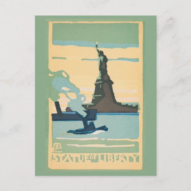 Postal Nueva York - Estatua de la Libertad (1916) (Anverso)