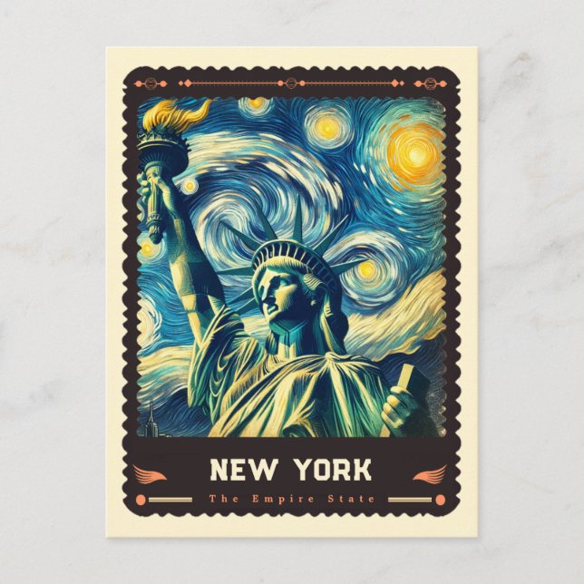 Postal Nueva York | Inspirado en Vincent Van Gogh (Anverso)