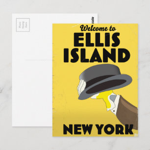 Postal Nueva York Isla Ellis