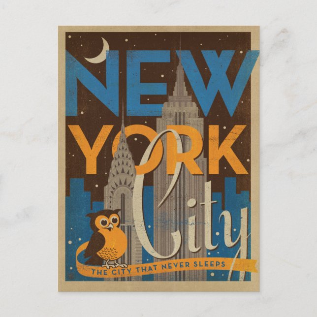 Postal Nueva York - La ciudad que nunca duerme (Anverso)