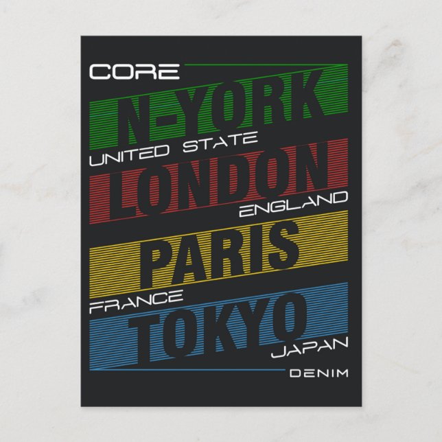 Postal Nueva York, Londres, París, Tokio (Anverso)