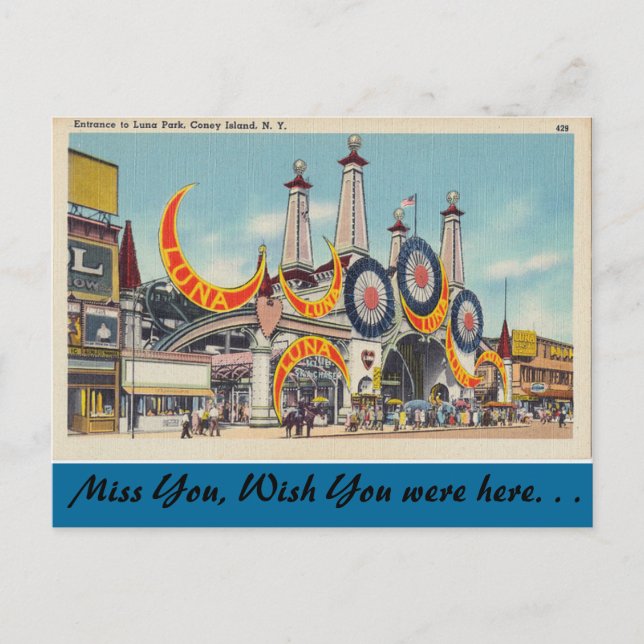 Postal Nueva York, Luna Park, Coney Island (Anverso)