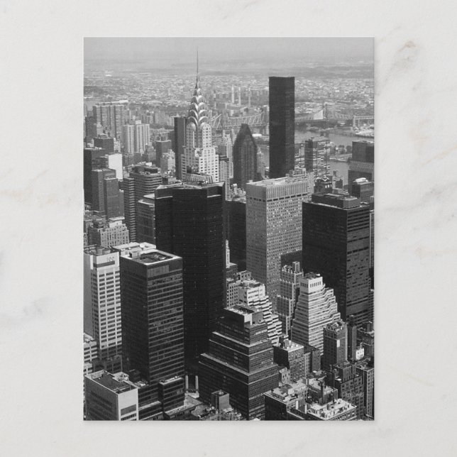 Postal Nueva York, Manhattan Black and White (Anverso)