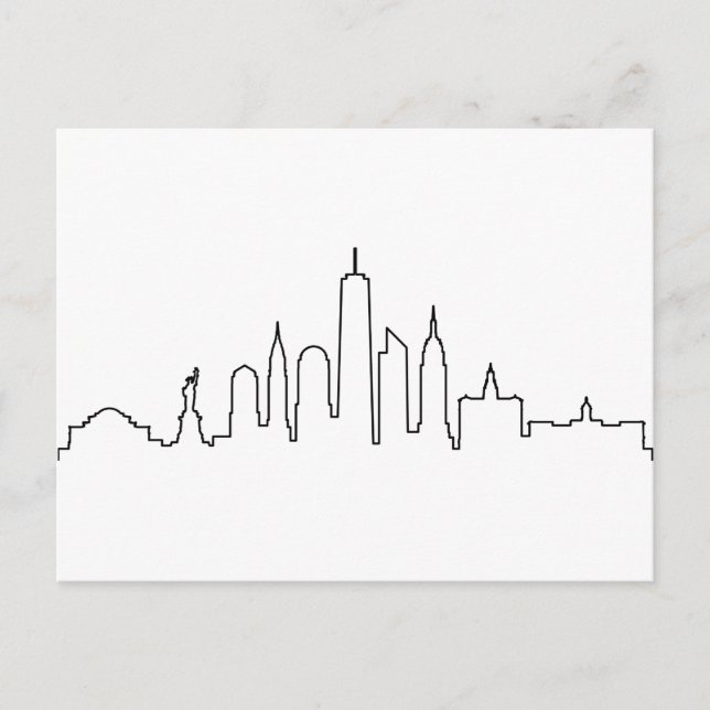 Postal NUEVA YORK NYC Manhatten USA Skyline Silhouette (Anverso)