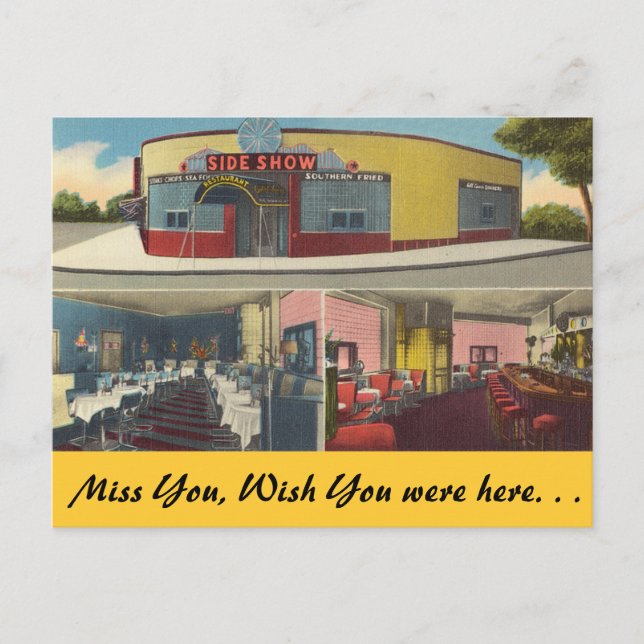 Postal Nueva York, Sideshow Bar & Restaurant (Anverso)