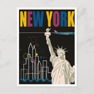 Postal Nueva York, viajes retro