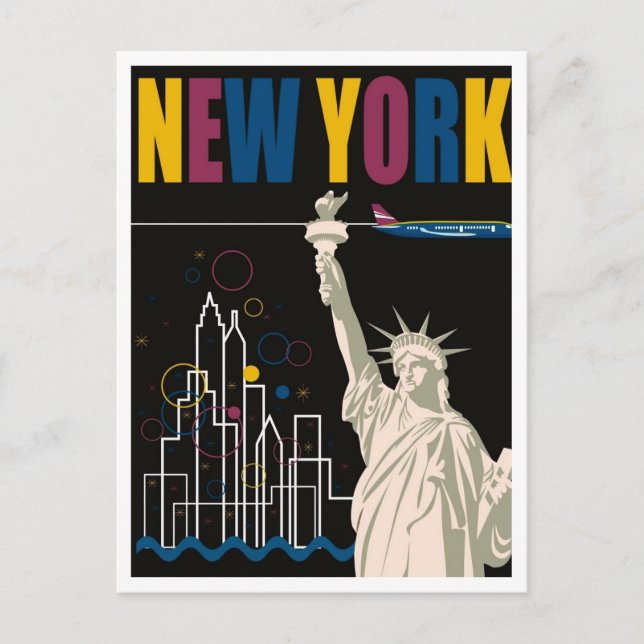 Postal Nueva York, viajes retro (Anverso)
