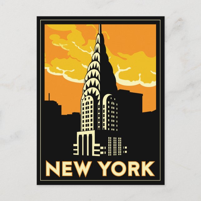 Postal nueva york viajes retro de estados unidos (Anverso)