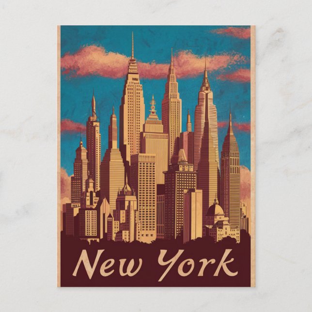 Postal Nueva york vintage (Anverso)